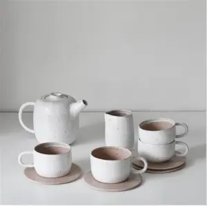 Vendita calda Della Porcellana eleganza per la casa ceramica tazza di tè arabo pot set con suacer