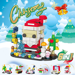 Christmas <b>Building</b> Blocks Set Ornaments City & Xmas Tree Decorations Indoor <b>Model</b> Toy ABS Plastic Educational Toy for Ages 6+ - Product Image 6