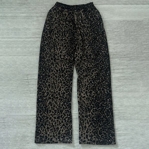 Костюм унисекс с 3D-принтом леопарда — блестящий термокостюм с капюшоном и брюками, украшенный стразами, для уличной моды и вечеринок - Product Image 3