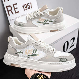 Zapatos de Cuero Modernos para Hombre, Zapatillas Deportivas de Moda, Zapatos Casuales Transpirables para Jóvenes, Zapatos Deportivos de Cuero con Cordones - Product Image 3