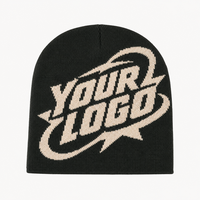 Bonnet personnalisé en jacquard tricoté avec logo, style Y2K, en acrylique chaud, vente en gros, OEM, casquette de type skull cap