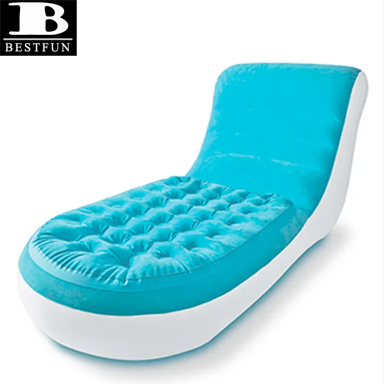 Beflockung aufblasbaren mehr stuhl für erwachsene tragbare strand pool-sessel Liegestühlen