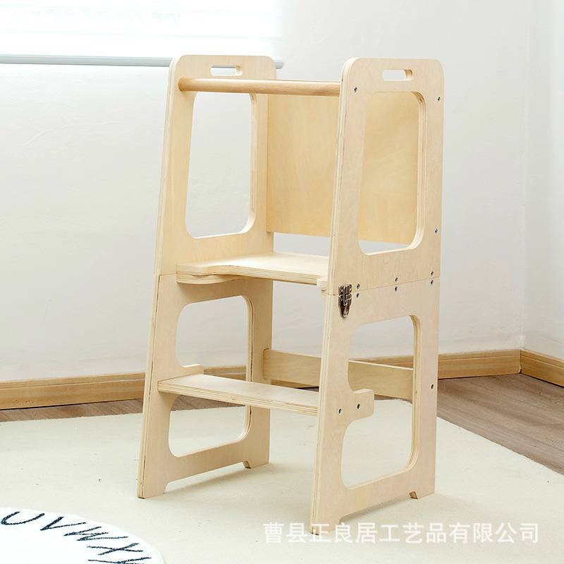 Multifunctional Montessori Learning Tower [Natural Wood Color]