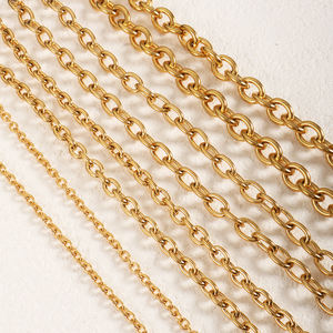 Granny Chic pesado de acero inoxidable O Link Curb cadena collar PVD 18K 22K chapado en oro O gargantilla cadenas para moda hombres mujeres - Product Image 2