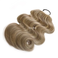 Extensions de tresses au crochet personnalisées en cheveux vierges bruts cambodgiens doublement étirés, couleur racine blonde avec mèches, nœuds miracle, style plume en fil