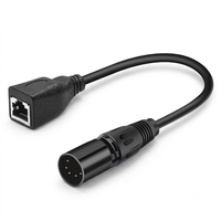 Câble audio DMX professionnel XLR 5 broches mâle vers RJ45 femelle, câble d'extension de signal DMX512, convertisseur Ethernet Cat6 pour éclairage de scène