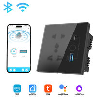 Prise intelligente universelle Tuya 13A avec charge rapide USB Type C, contrôle à distance via application Smart Home, minuterie intelligente, prise de courant connectée