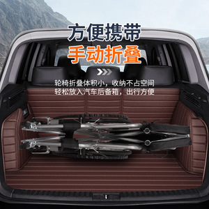 Fauteuil roulant manuel léger pliable avec cadre en acier, repose-pieds et accoudoirs pour personnes âgées et handicapées - Product Image 5