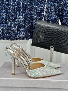 Chaussures de créateur luxueuses, talons aiguilles de haute qualité avec strass, talons hauts pour femmes pour mariage et soirée, style tendance - Product Image 3