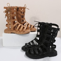 Sandalias de verano para niñas pequeñas, zapatos informales con cordones, botas cruzadas, 2022