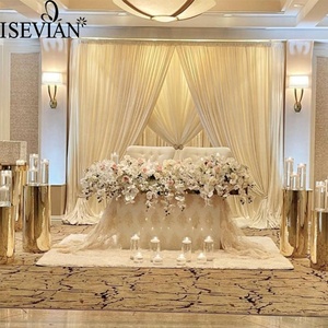 Decorazione di centrotavola per matrimoni runner da tavola con fiori di rosa e orchidea artificiali bianchi e <span class=keywords><strong>crema</strong></span> - Product Image 3
