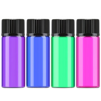 BYPE Mini bouteilles d'échantillon de parfum en verre 1ml 2ml 3ml 5ml flacons d'huile essentielle vides avec compte-gouttes scellant le bouchon intérieur vert rose