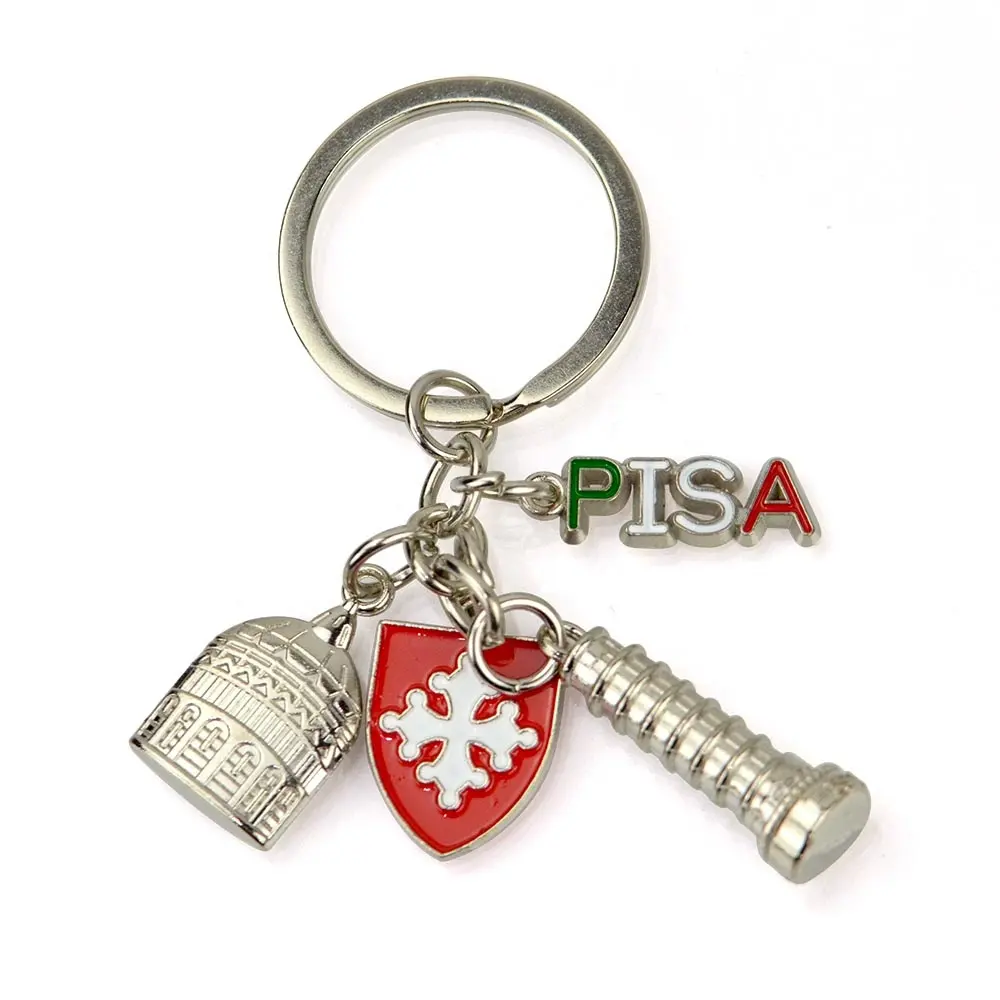 Kostenlose Probe Keychain Kreative 3D Logo Metall-schlüsselanhänger Italien Nach Emaille Souvenirs Keychain Für Geschenk Personalisierte