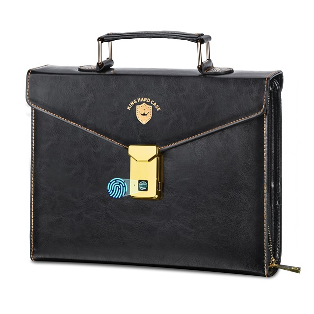 Waterproof Leather Bag with Fingerprint Lock 1 Pis 1 Magazine