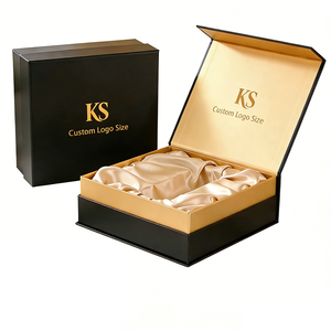 Boîtes cadeaux <span class=keywords><strong>en</strong></span> carton rigide noir de luxe, personnalisées avec logo, taille et couleur, <span class=keywords><strong>en</strong></span> gros, emballages magnétiques avec soie pour parfum - Product Image 1