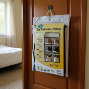 ที่เก็บรองเท้าแบบแขวน Mnj Door PVC พลาสติกสามชั้น แบบตะขอเกี่ยว ผ้าไม่ทอ รูปทรงสี่เหลี่ยมผืนผ้า ผลิตด้วยวิธีฉีดขึ้นรูป ขนาด 30x75 ซม. - Product Image 2