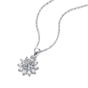 Christmas 18k Gold Plated 925 Sterling Silver 5ct Vvs Snowflake <strong>Moissanite</strong> Pendant for Women Passes <strong>Diamond</strong> <strong>Tester</strong> - Product Image 2