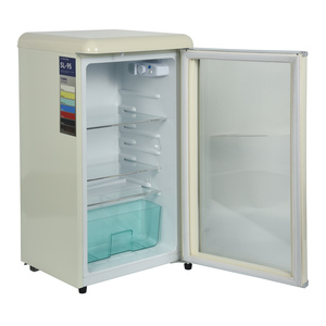 Nouveau design 55 76L vitrine rétro réfrigérateur porte en verre vin boisson affichage Mini congélateur ménage <span class=keywords><strong>petit</strong></span> rétro réfrigérateur - Product Image 4