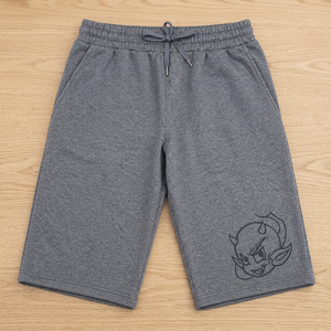 Doin It V1 (Gris) Pantalones Cortos Bermuda para Hombre, Cintura Media, 100% Algodón, con Patrón de Personajes Bordados - Product Image 3