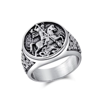 Bague américaine vintage templière pour homme Bijoux en acier inoxydable personnalisés faits à la main Fashion Bends Hitches Factory Direct Sales