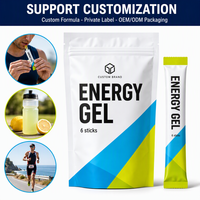 Gel énergétique personnalisé avec vitamines, acides aminés, potassium, magnésium, certifié NSF GMP, échantillonnage rapide, service tout-en-un, construction de marque