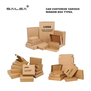 Custom Logo Printed Flat Pack Packaging Box Corrugated Die Cut Folding Kraft Mailer Shipping Mailing Box