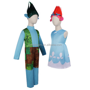Anime Trolls World Tour Costume Enfants Pourim Carnaval Tenues Garçons Filles <span class=keywords><strong>Branche</strong></span> Coquelicot Cosplay Halloween Movie Costume Avec Perruques - Product Image 2