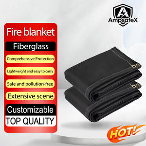 Manta Ignífuga de Fibra de Vidrio Negra Personalizable 1.8*2.4m, Venta Directa de Fábrica, Protección de Seguridad Retardante de Llama - Product Image 1