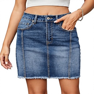 High Waisted Denim Mini <b>Skirt</b> Solid Color Stonewashed Casual Women's A-Line Fit Regular Size Summer Style - Product Image 1