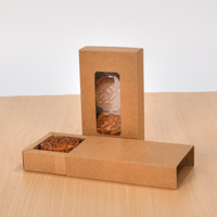 Boîte d'emballage pour gâteaux de lune en papier kraft gaufré mat avec fenêtre transparente jetable blanche anti-UV