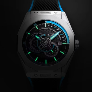 Montre pour homme BG8601-A, montre mécanique automatique squelette allemande, boîtier en acier inoxydable tendance, bracelet en caoutchouc - Product Image 2