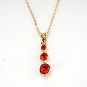 Wholesale Fashion Imitation Jewellery Dubai 14 Karat Gold Plated Diamond Simple Necklace