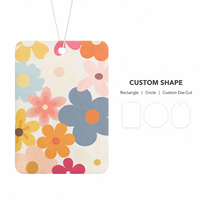 Désodorisant de voiture rectangulaire personnalisé en papier, carte parfumée suspendue avec logo, impression couleur recto-verso