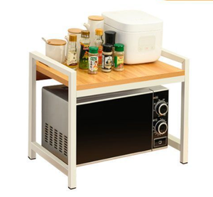 Estante de esquina multifuncional para horno de microondas, edición de lujo, 2 niveles, estante de almacenamiento de acero al carbono para cocina, estante para especias - Product Image 2