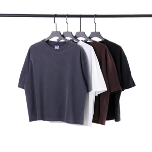 T-Shirt da Uomo Personalizzata Oversize <span class=keywords><strong>Tinta</strong></span> <span class=keywords><strong>Unita</strong></span> Traspirante Ecologica Stampata a Maniche Corte 260 Grammi 100% Puro <span class=keywords><strong>Cotone</strong></span> - Product Image 2