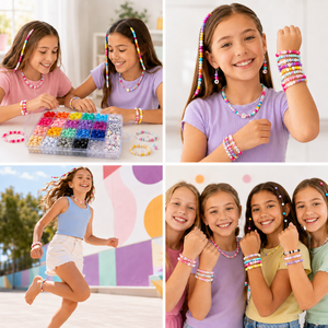 Kit de <span class=keywords><strong>perles</strong></span> DIY pour la fabrication de bijoux : 24 compartiments de <span class=keywords><strong>perles</strong></span> ton sur ton avec <span class=keywords><strong>lettres</strong></span> de l'alphabet et <span class=keywords><strong>perles</strong></span> smiley pour bracelets - Product Image 4