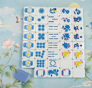 Tessere di Mahjong Americane Personalizzate in Cristallo di Lusso, Durevoli, Ecologiche, Impermeabili, Unisex, Regalo per il Gioco, Blu e Bianco in Acrilico - Product Image 1