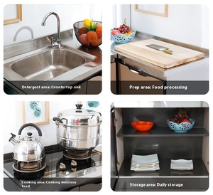 อ่างล้างจานสเตนเลสแบบบูรณาการทันสมัยในครัวแบบยุโรปออกแบบได้ตามต้องการ - Product Image 6