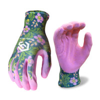 Gants de jardinage CY antidérapants en mousse de latex super adhérente, enduits, 13G, respirants, imprimé floral, certifiés CE EN388