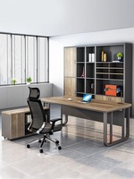 Escritorio de oficina de roble moderno de gran oferta para Director CEO Gabinete de extensión en forma de L Escritorio ejecutivo modular y extensible para uso doméstico