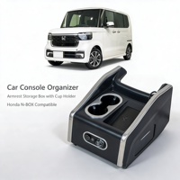 Boîte d'accoudoir centrale avant personnalisée pour Honda N-Box, console centrale de voiture, rangement, porte-gobelets ABS, console d'accoudoir avec chargement USB