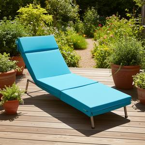 Coussins de chaise longue d'extérieur Teal 72 x 21 x 4 pouces, imperméables et résistants à la décoloration, ensemble de coussins solaires pour patio, terrasse, jardin - Product Image 2
