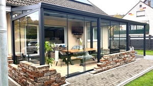 <span class=keywords><strong>Veranda</strong></span> en aluminium avec toit en <span class=keywords><strong>polycarbonate</strong></span> et en verre - Product Image 4