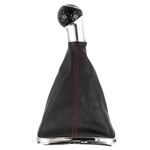 Cache-poussière pour pommeau de levier de vitesse de voiture, pour Bora Golf 4 GTI, ligne noire et rouge, cuir lavable, 5 ou 6 vitesses - Product Image 2