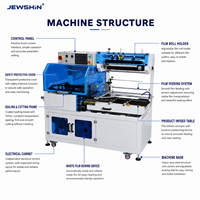 Machine d'emballage et de scellage en L entièrement automatique à ciseaux avec tunnel de rétraction pour films POF, boîtes cosmétiques, aliments, quincaillerie et jouets