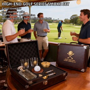 Set de Whisky de Lujo para Fumar, Serie Golf, Regalos Personalizados para Clubes y Eventos, Servicios Personalizados OEM/ODM, Cóctel Ahumado, Bourbon - Product Image 4