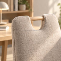 Chaise de salle à manger en tissu avec dossier haut et design ergonomique en forme de cuillère pour la maison, la salle à manger, le café et le restaurant