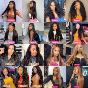 คุณภาพดีเยี่ยมบราซิลลูกไม้วิกผม,CURLY คุณภาพ Upart วิกผมผมมนุษย์, 30 นิ้วหู Burgundy วิกผมลูกไม้ด้านหน้า - Product Image 4