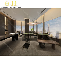 Design d'intérieur de bureau haut de gamme, armoire de présentation en bois haute, bureau et chaise de direction, mobilier de bureau
