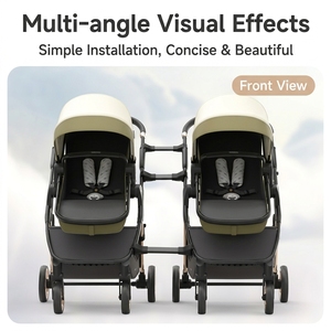 Cochecito Doble Plegable Estilo Europeo, Multifuncional, 3 en 1, de Aleación de Aluminio Ligero, con Asiento de Auto para Gemelos - Product Image 4